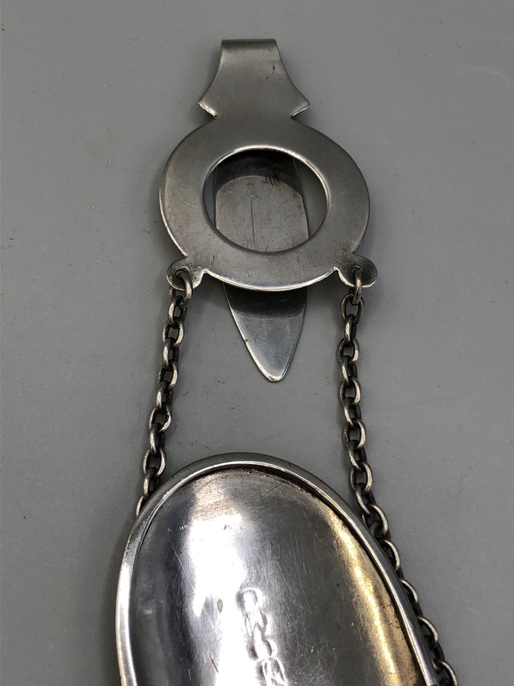 Antique Sterling Silver Eyeglass Case with Chatelain, English Sterling Hallmarks