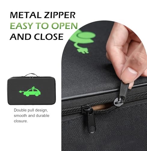 EV Charging Cable Storage Bag, Waterproof Car Tools Cable Bag, Portable