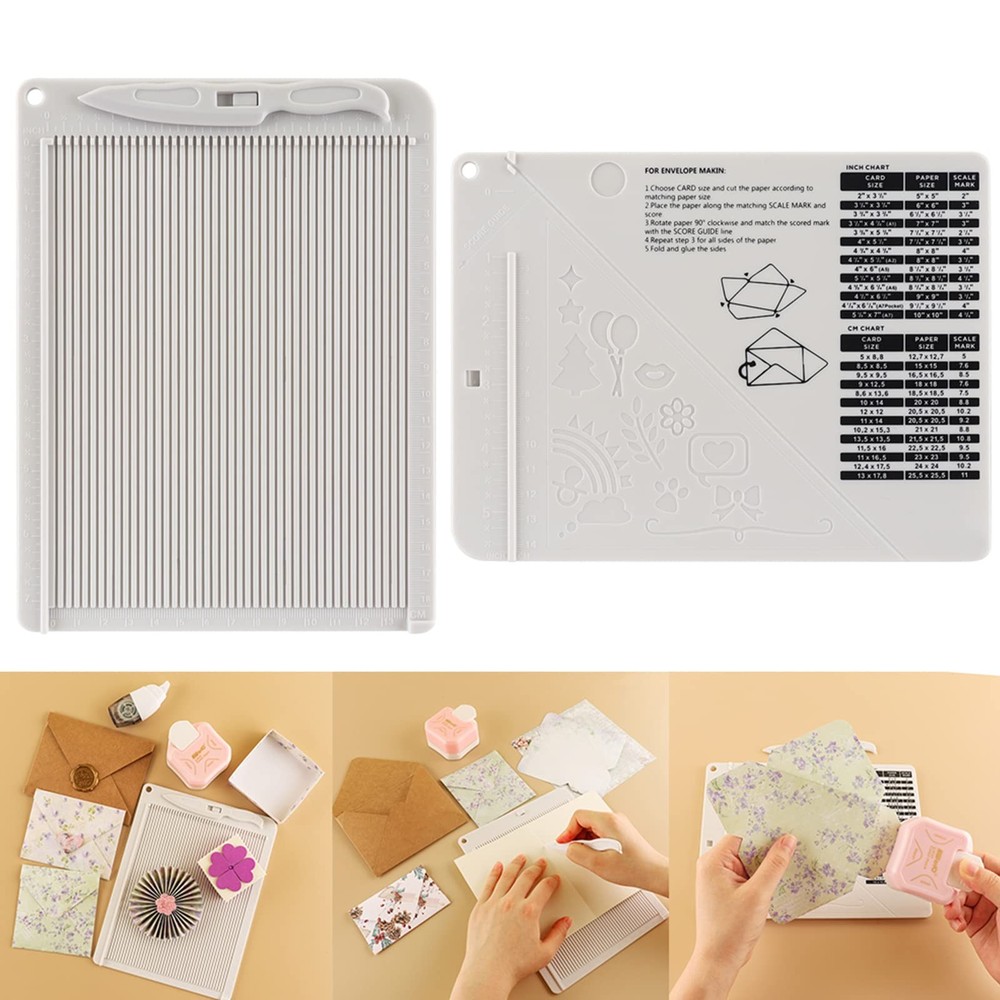 Craft Mini Scoring Board & Bone Folder Set Score and Fold Tool Multi-Purpose ...