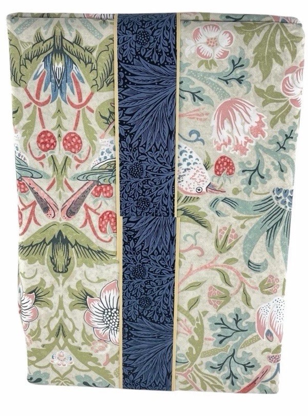 WILLIAM MORRIS Strawberry Thief Summer White Floral 3PC QUEEN Duvet Cover Set