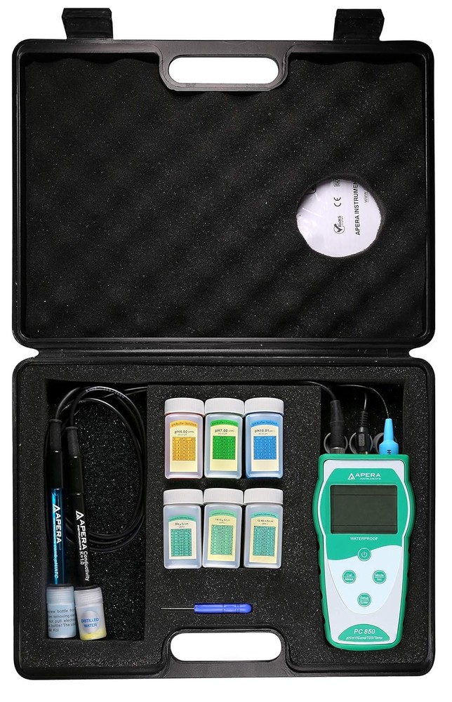 ✅Apera Instruments PC850 Portable Handheld pH/Conductivity Multi-Parameter Meter