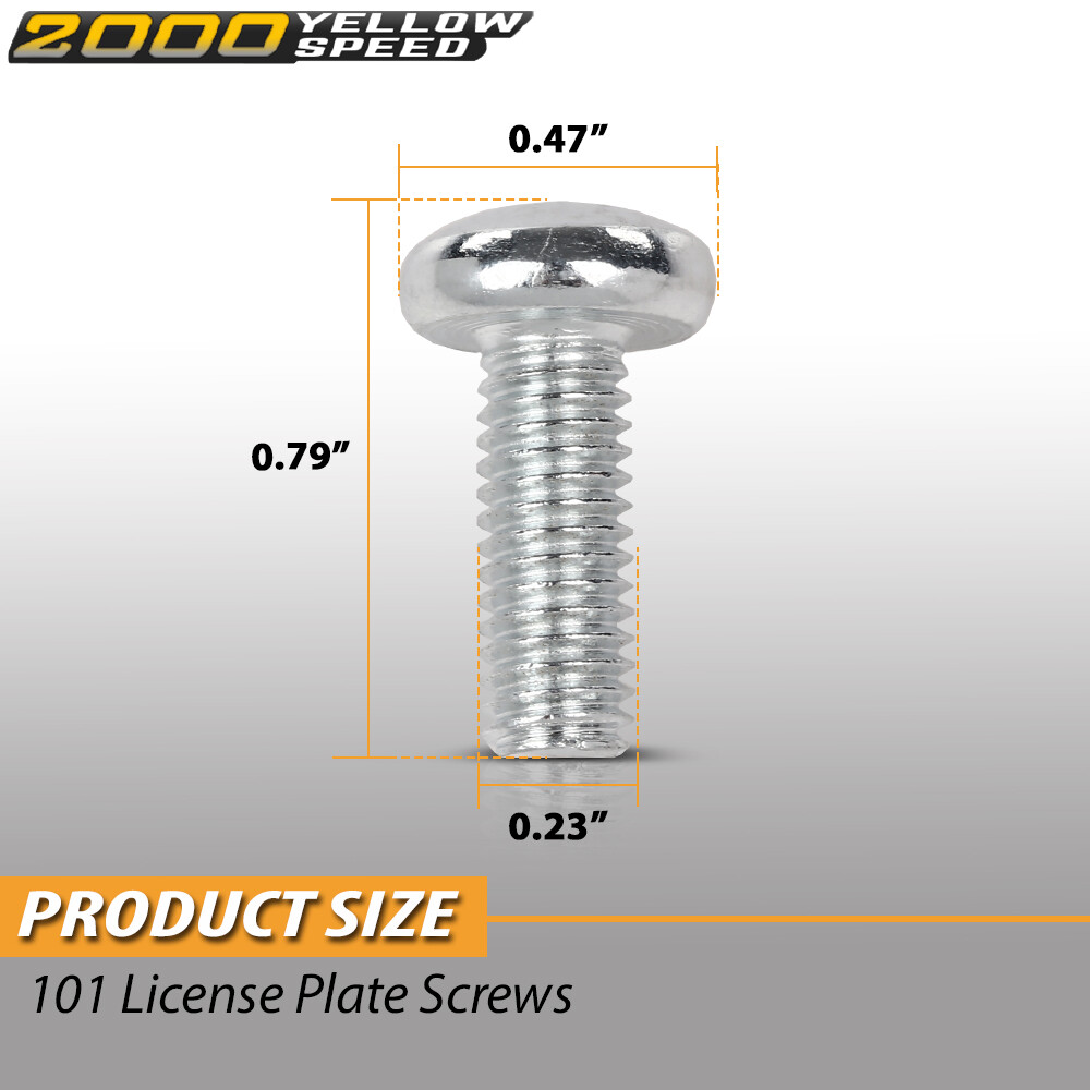Fit For Toyota / Honda / Lexus - 100 Per Bag Silver License Plate Screws