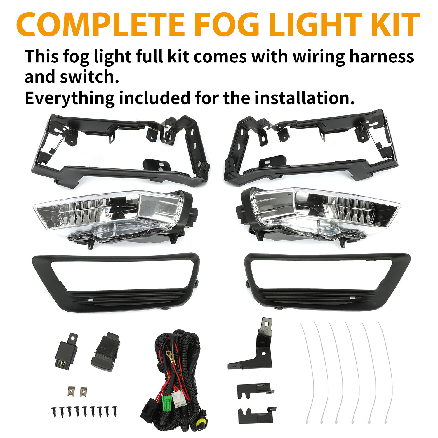 Fit For 2013 2014 2015 Honda Accord Sedan Clear Front Bumper Fog Lights W/ Bulbs