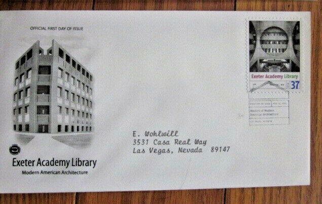 EXETER ACADEMY LIBRARY MODERN AMERICAN ARCHITECTURE 2005 PCS CACHET FDC VF