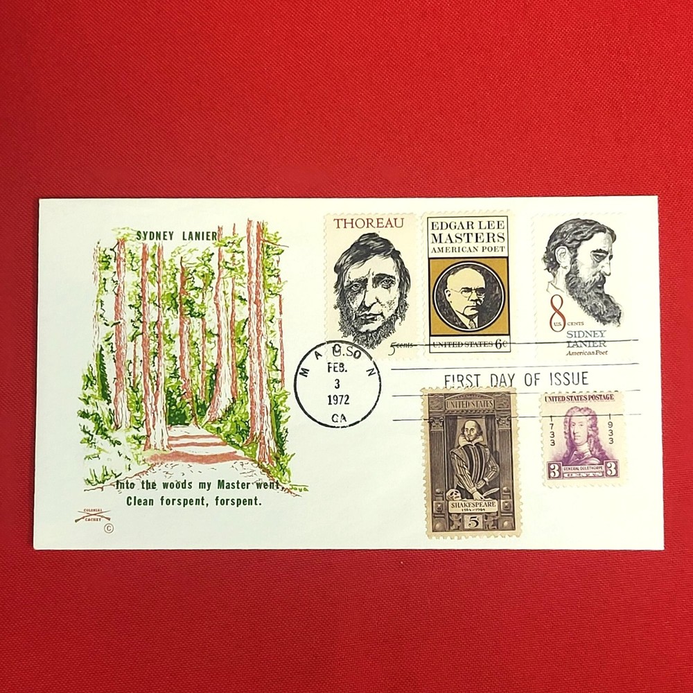 First Day of Issue American Poets Stamp Cache Envelope
