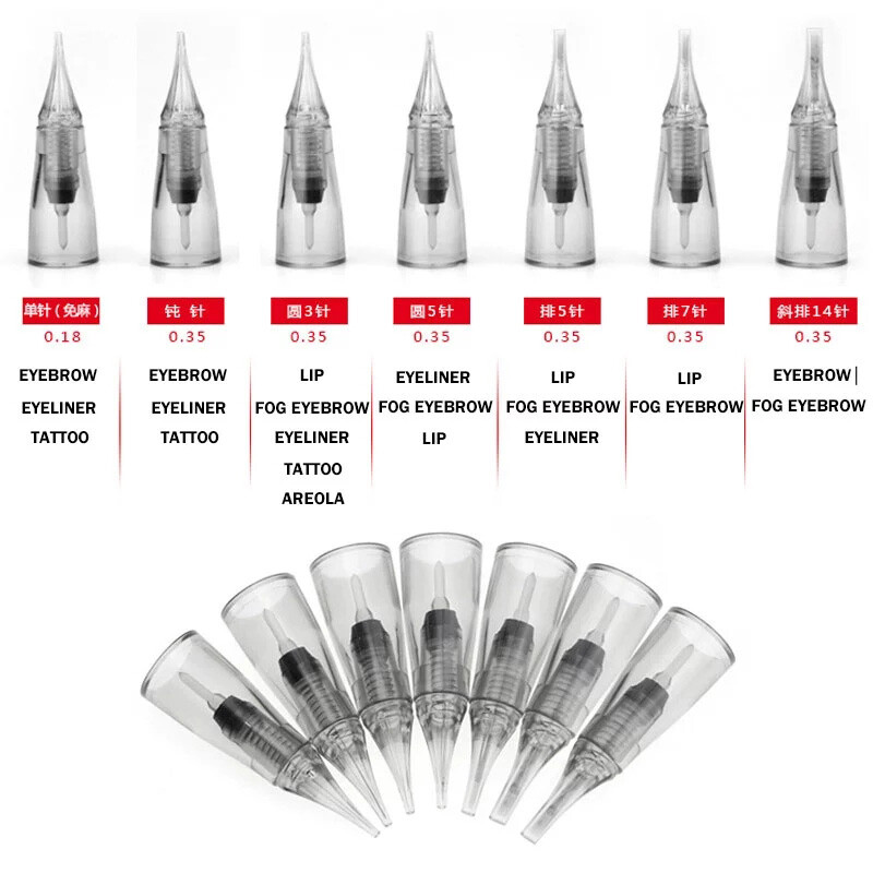 Microblading Needles Eyebrow Lip Tattoo Needle Cartridges Permanent Makeup