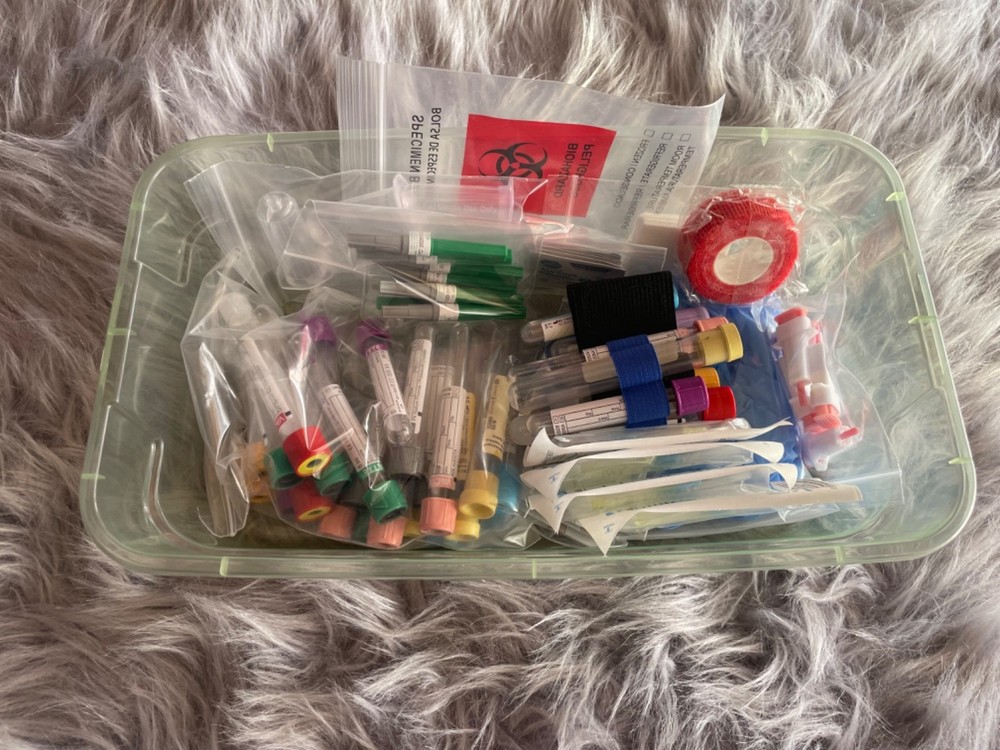 Phlebotomy Student Practice Kit -Tubes, Tray, Gloves & More Educational Use Only