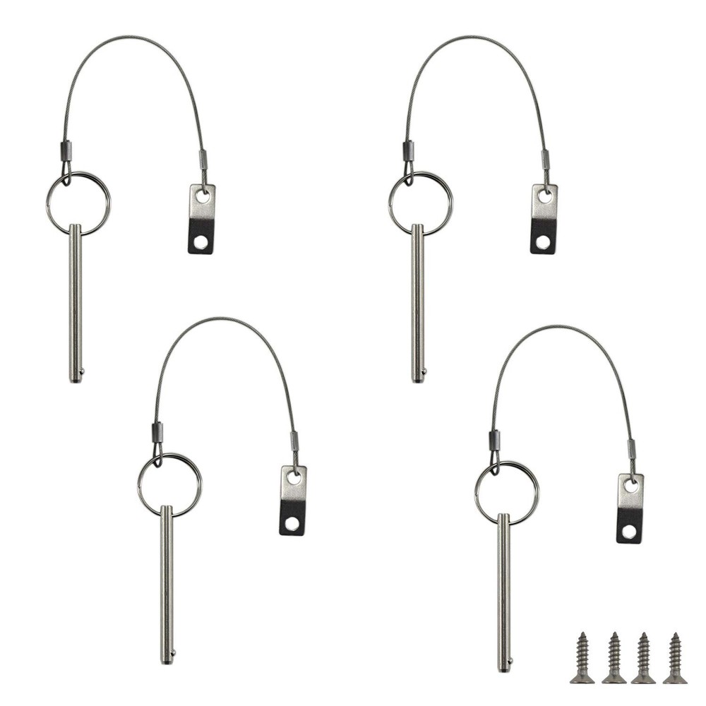 Quick Release Pin, Diameter 1/4"(6.3mm), Total Length 3"(76mm), Effective Len...