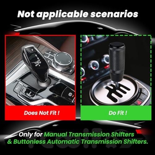Stick Shift Knob for Buttonless Automatic and Speed Manual Black 3.15"-Black