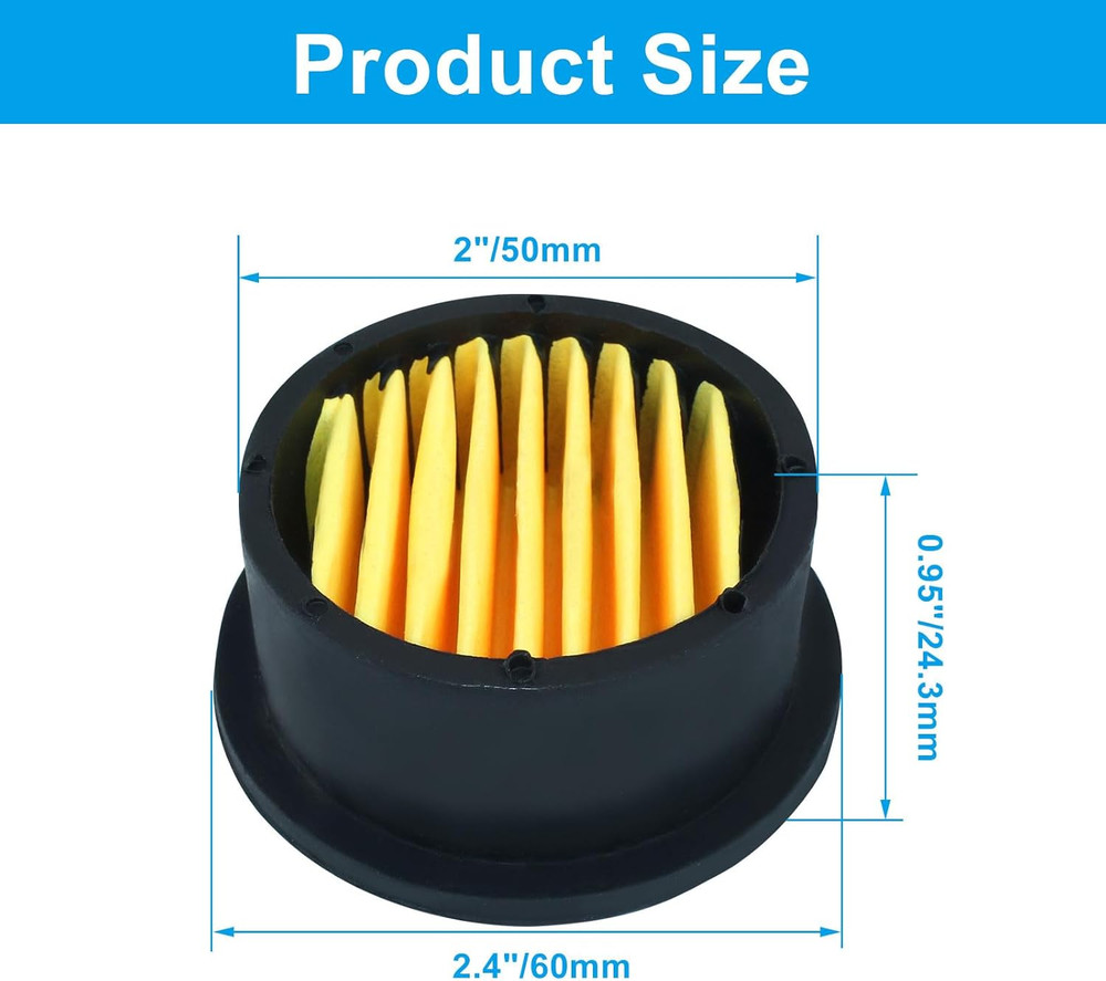 6PCS Air Compressor Silencer Filter Elements for 1/2" 1/4" 3/8", Air Compressor