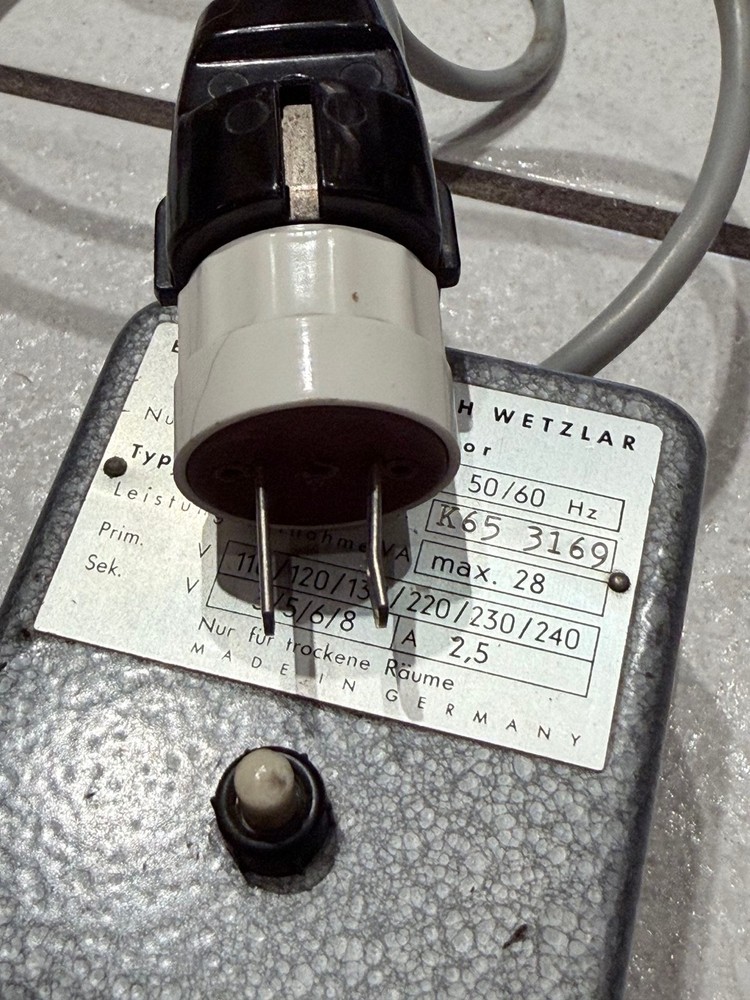 Antique Leitz Wetzlar Binocular Microscope with Case and Original Power Source,