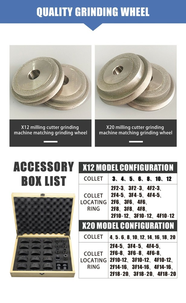 End Mill Grinder Cutter Sharpener 4-20mm Universal Sharpening Machine KZ-X20