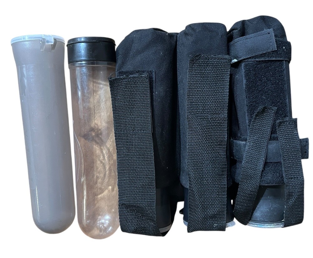 3 Paintball Pod Pack Harness w/ 5 Mixed View loader Clear Pods Large