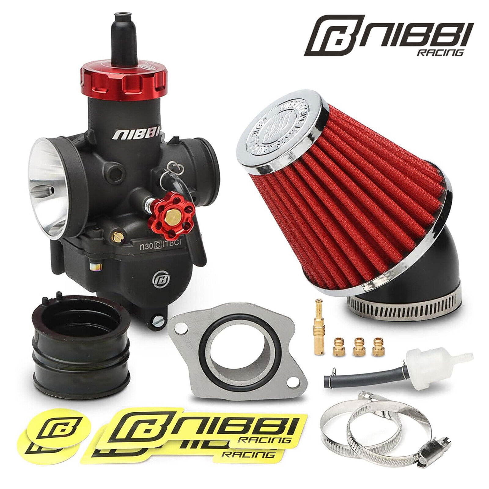 NIBBI PE30 Carburetor Kit For Hawk 250 Dirt Bike Air Filter Intake Manifold Carb