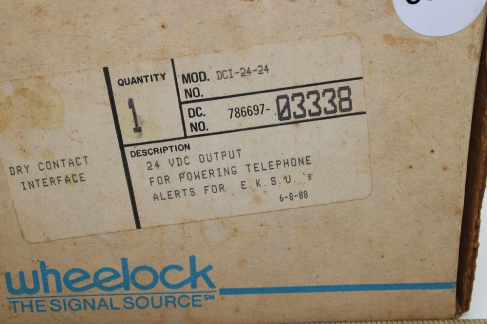 Wheelock DCI-24-24 Dry Contact Interface 120VAC Input 24VDC Output