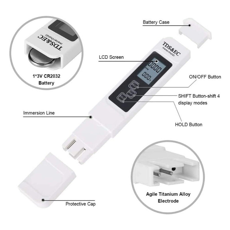 TDS Meter Digital Tester Water Quality Testing Kits for Drinking Water 0-9990ppm