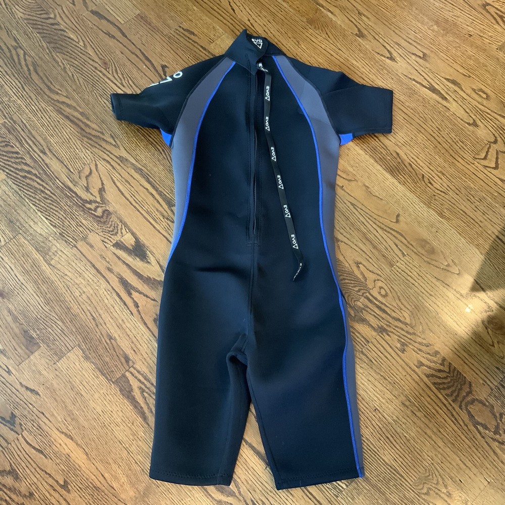 EVO 3mm Shorty Wetsuit Mens Small Black Back Closure EUC