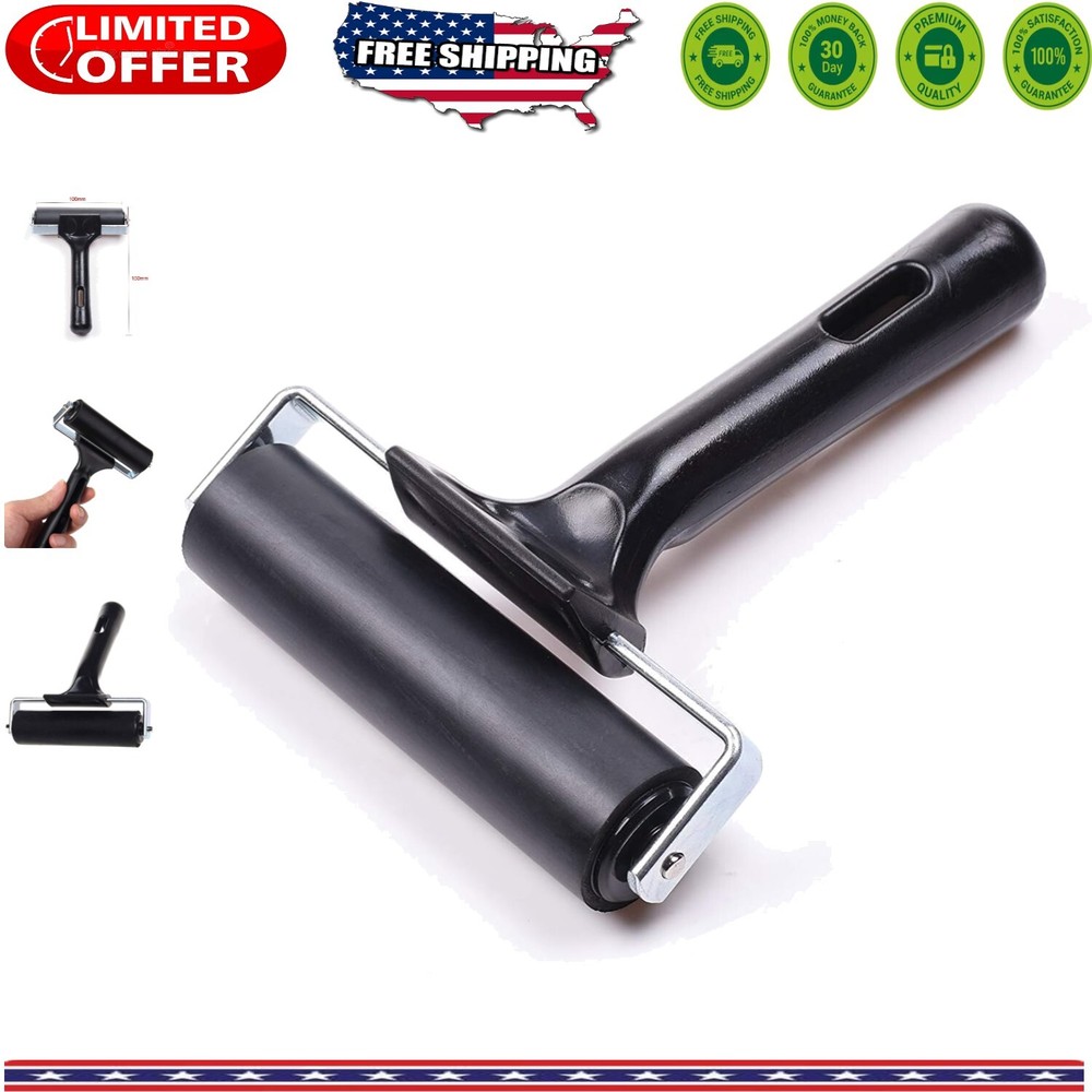 Compact 4-inch Rubber Brayer - Perfect for Printmaking and Craft Projects