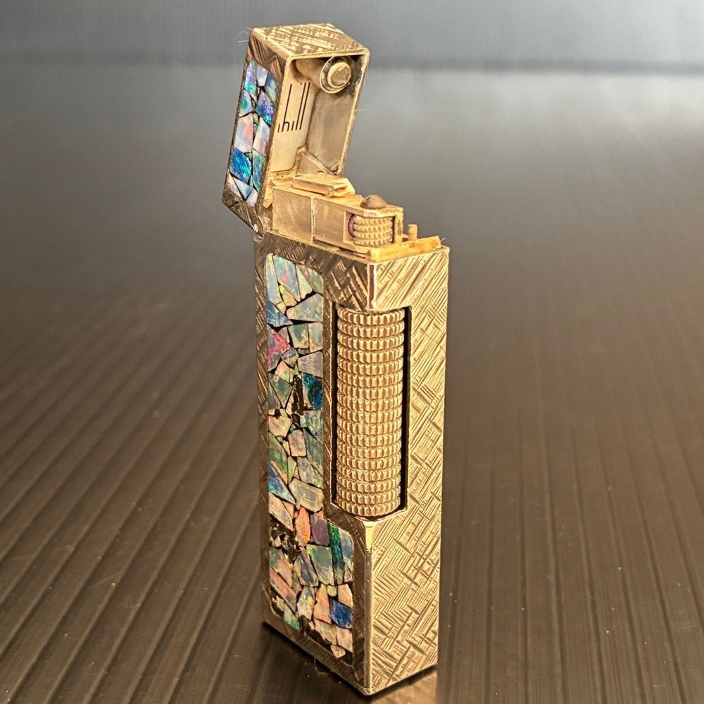 Dunhill Mosaic Opal Gas Lighter Roller Vintage Used