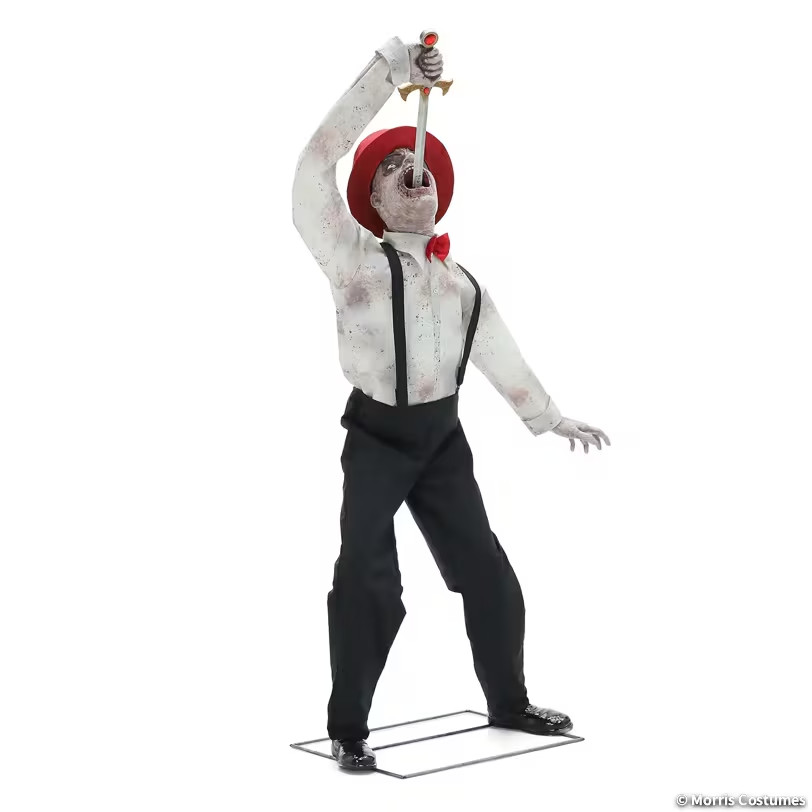 Life Size 72" Animated Sword Swallower Freak Show Halloween Animatronic Prop