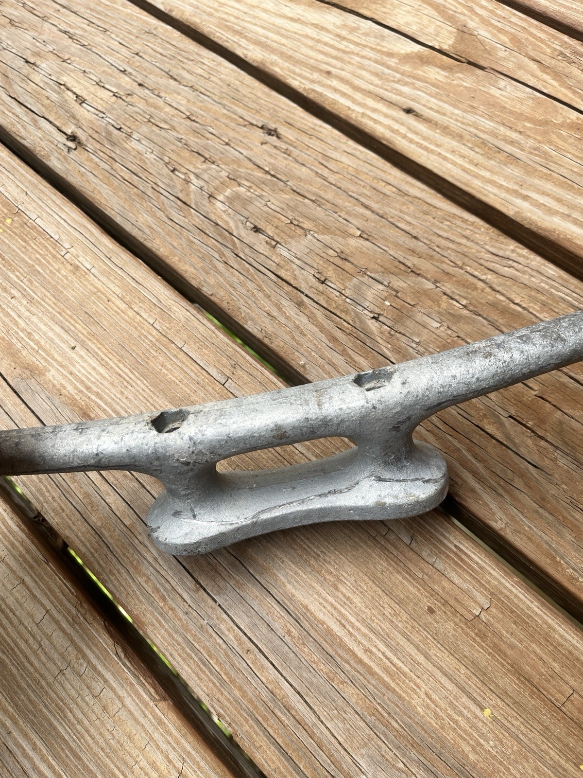 12" Iron, Boat Dock Cleat, Galvanized, used