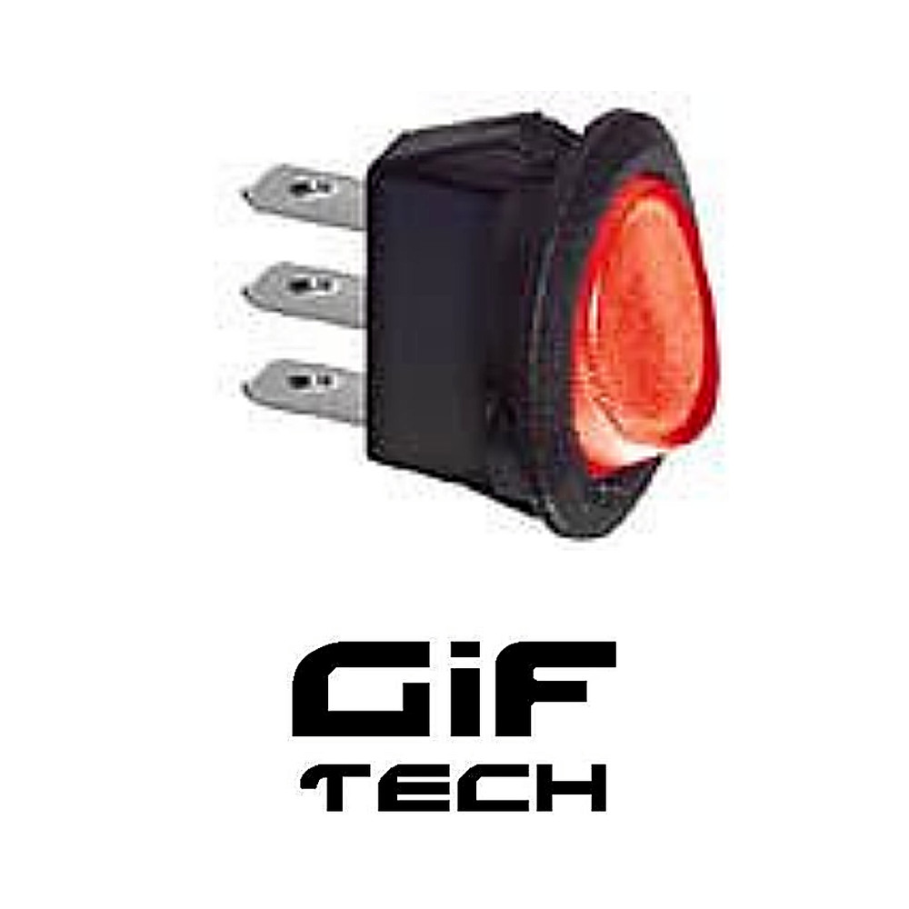 LIGHT SWITCH HOLE 20MM 250V 6.5A RED BUTTON I/O PANEL BALANCE