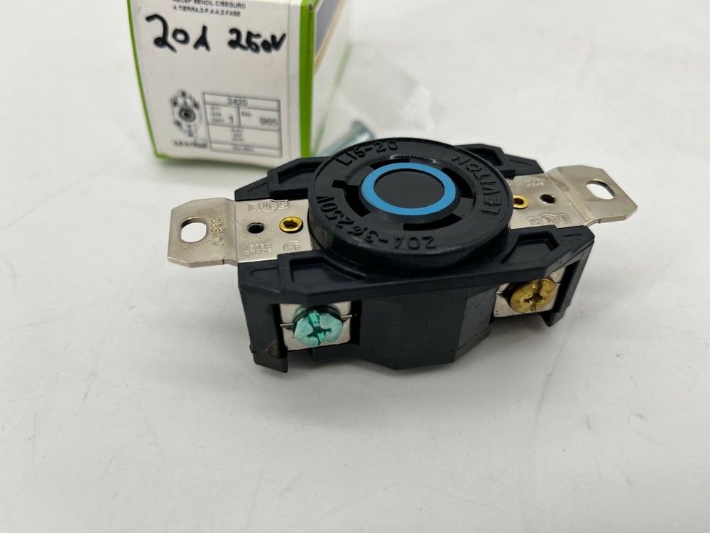 New Leviton 2420 Flush Mounting Locking Receptacle 20A 250V