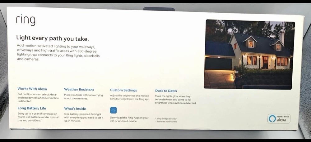 Ring Smart Lighting 80lm Motion-Activated Pathlight - Black