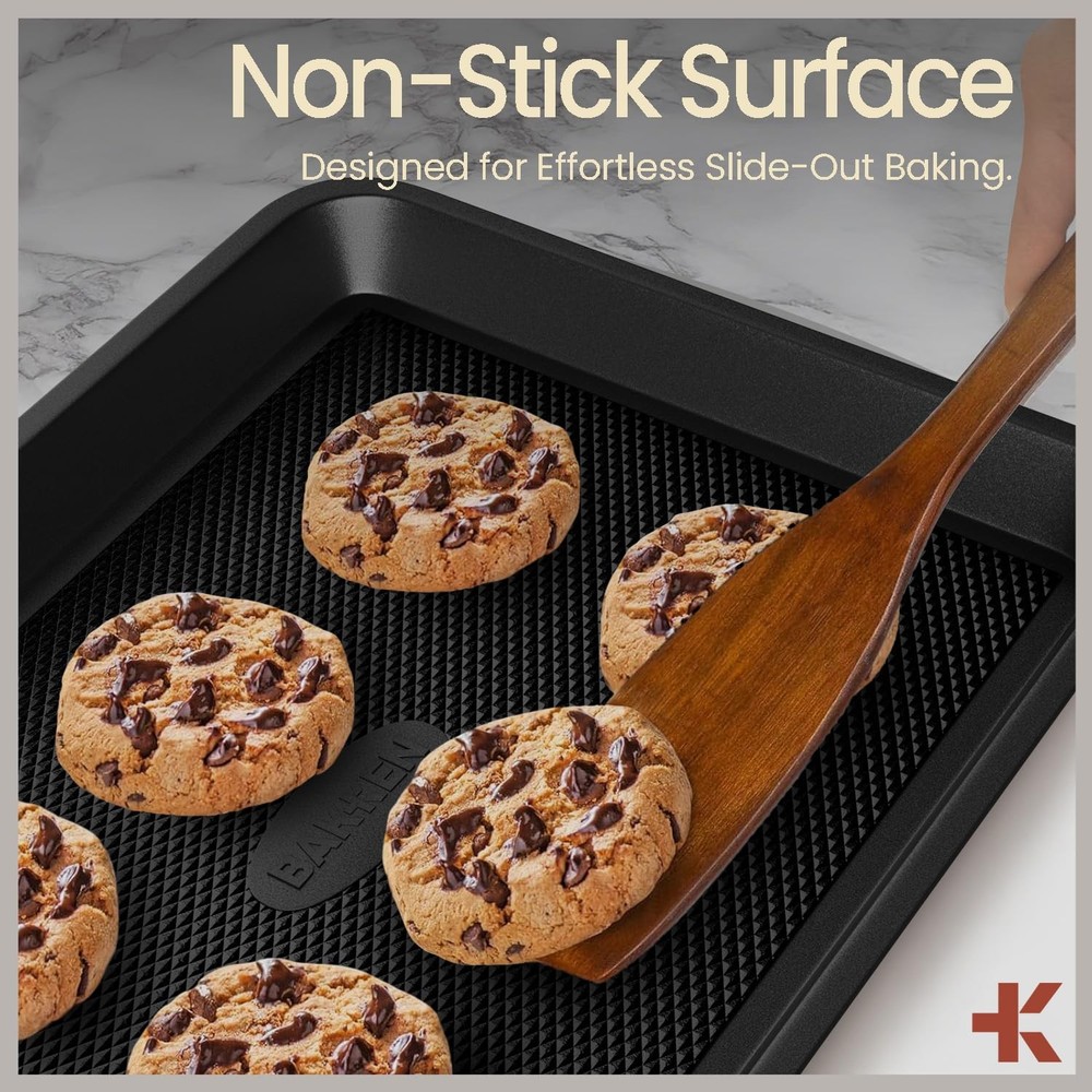 BAKKEN Kitchen Baking Pans - Small, Medium, and Large Cookie Pan (13.58×9.65,...