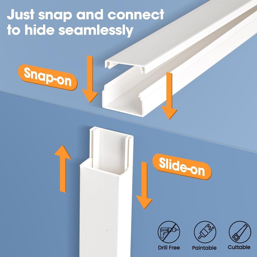 Flame-Retardant 87in Cord Covers – Secure & Paintable Cable Management Solution