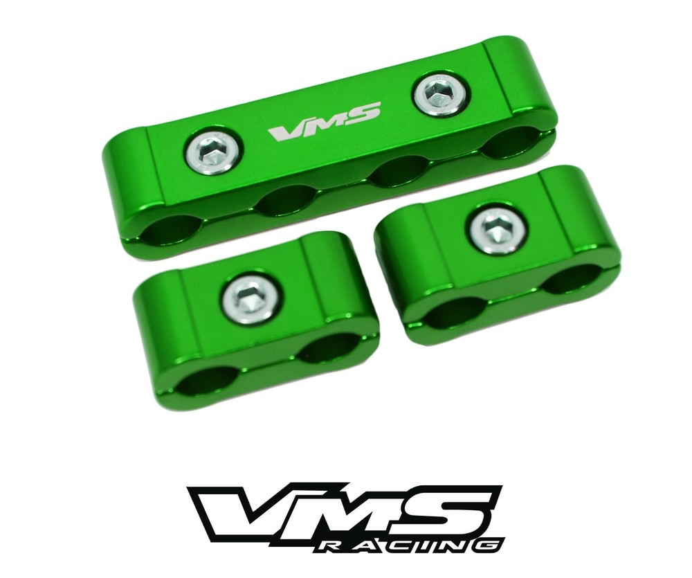 6 PC SPARK PLUG WIRE BILLET SEPARATORS FORD SBF GREEN