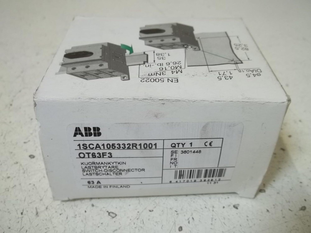 ABB OT63F3 DISCONNECTOR SWITCH, 3, 750, 63A