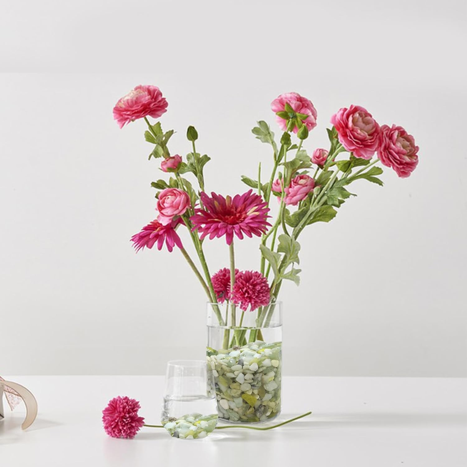 Jade Pebbles for Indoor Plants,1/4 Inch (3-6 MM) Polished Green Pea Gravel Small