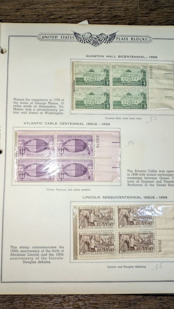 Stamps The American Plate Block Album & The All American Stamp Album 1958 Read**
