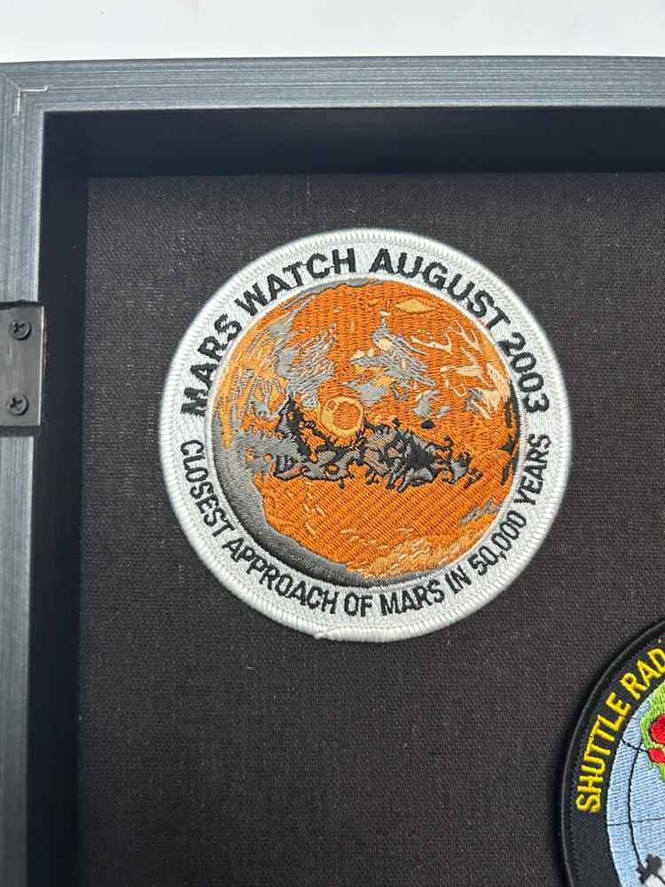 NASA Space Patch Display SRTM Falcon 9 Shuttle Framed Shadow Box
