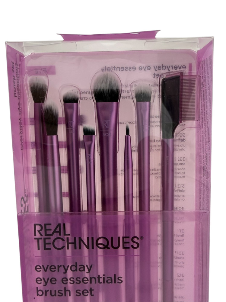 8 pc Real Techniques NEW Everyday EYE Essentials Makeup Brush Tools Set