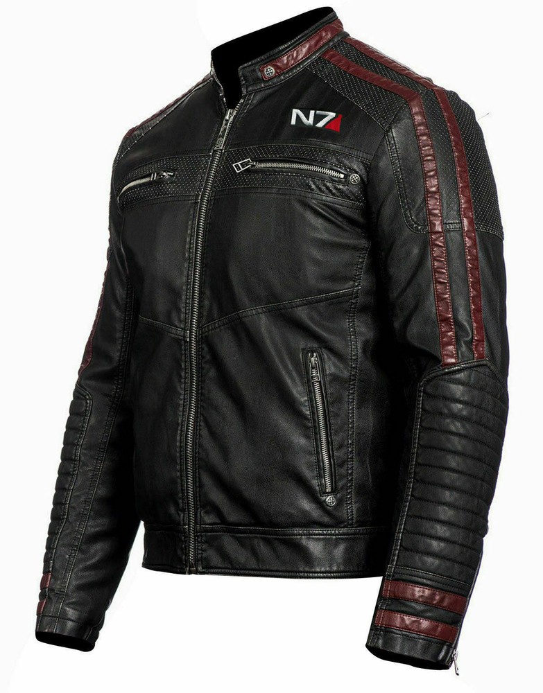 MASS EFFECT 3 - N7 COMMANDER SHEPARD STYLISH REAL LEATHER JACKET