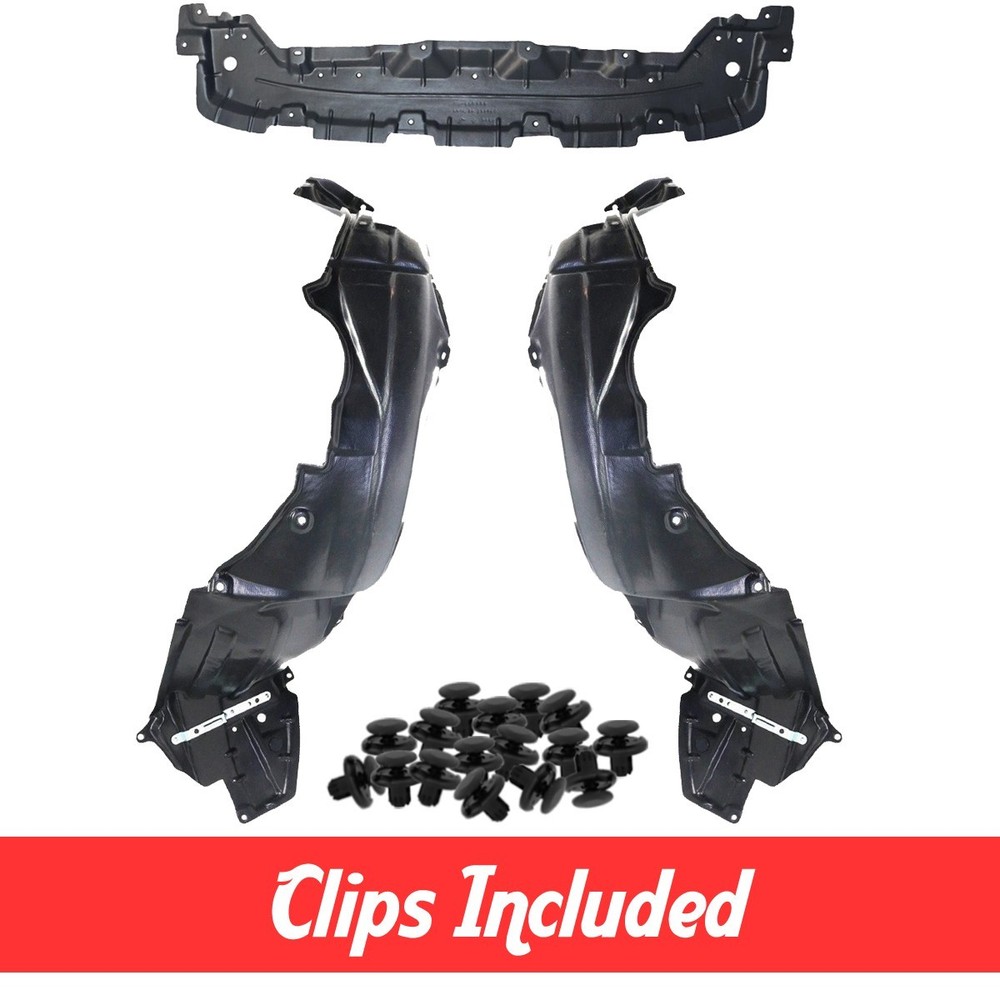 Fender Liner & Engine Under Cover Set w/ Clips For 2014-2016 Scion tC SC1248111