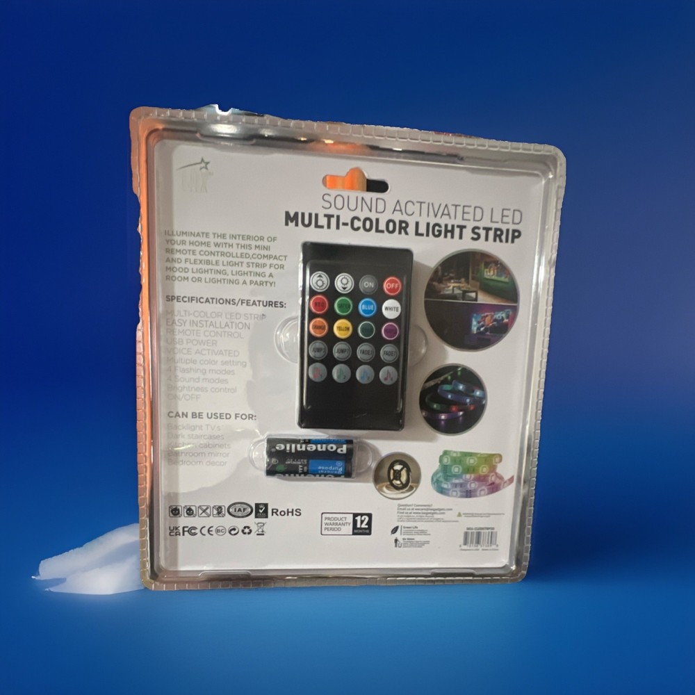 LAX Sound Activated LED Multi-Color Light Strip 20FT Remote & Voice Control