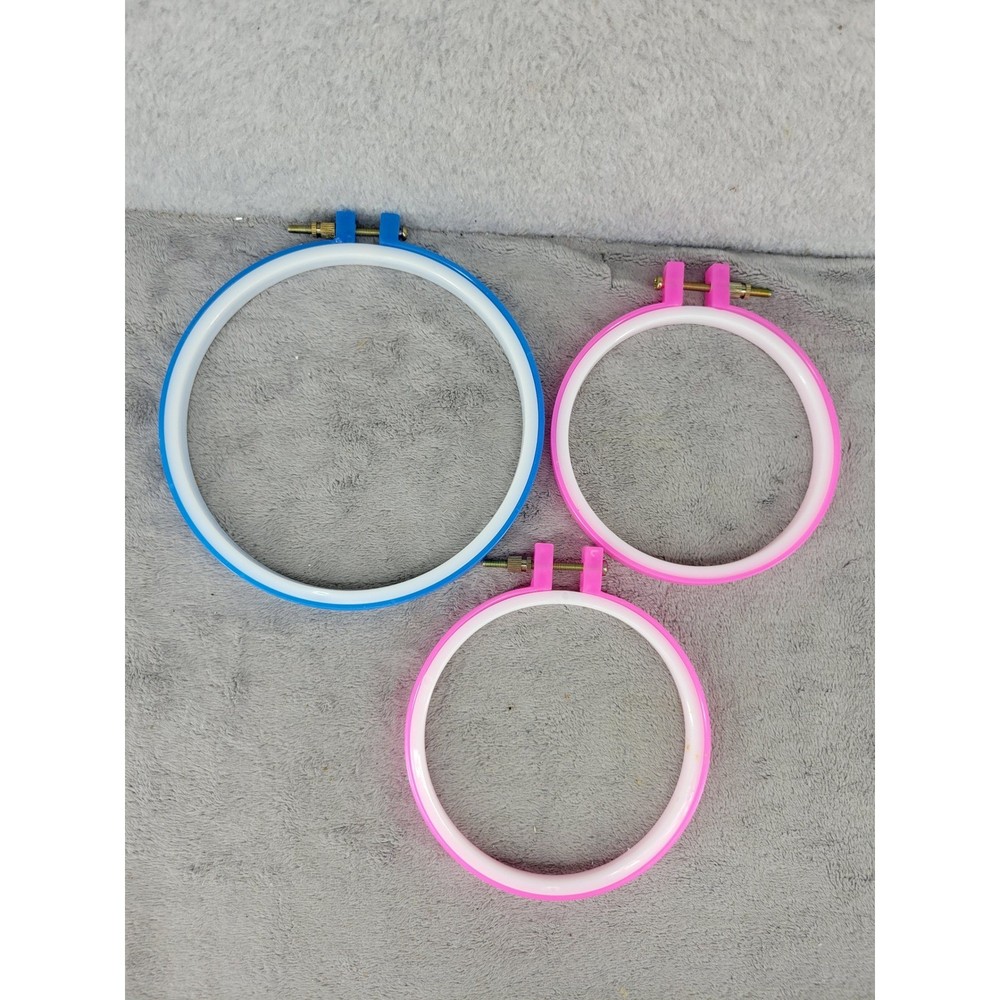 3 Pack Embroidery Hoops Cross Stitch Rings Crafting Tool Set Assorted Sizes