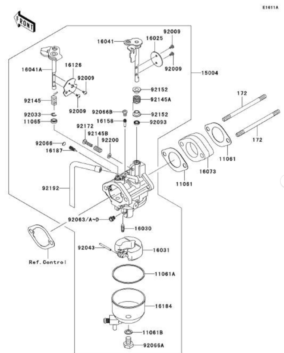 EZGO Golf Cart - Engine FJ400D Carburetor Rebuild Kit - Repairs OEM Carb 607954