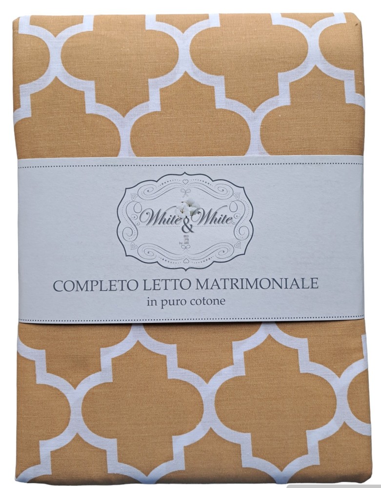 White E White Cotton Double Bed Set Art. LE940202