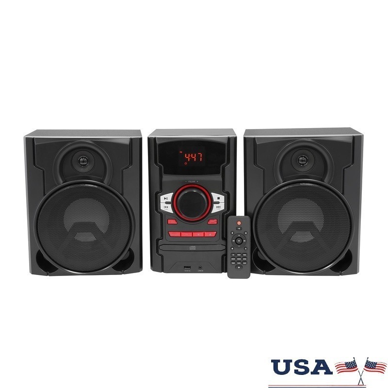 100W CD Stereo System Bluetooth USB Charging LED Light Effects Speakers
