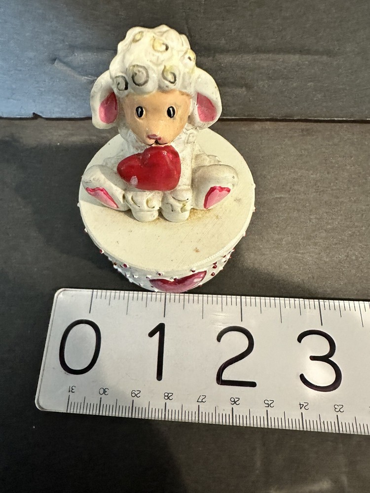 Lamb Valentine Trinket Ring Box