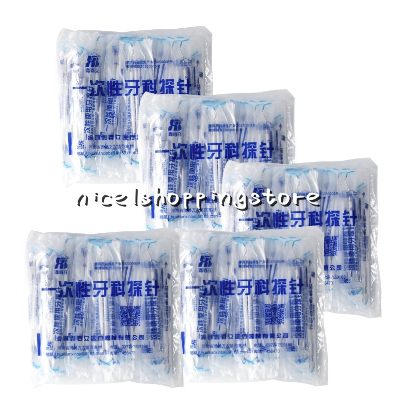 500 Pcs Disposable Dental Basic Instrument Probe Explorer Aseptic Packaging
