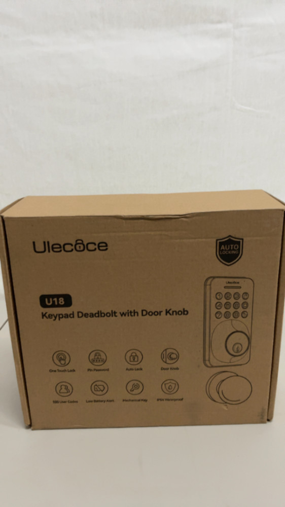 Ulecoce Fingerprint Door Lock Deadbolt with Handle Set