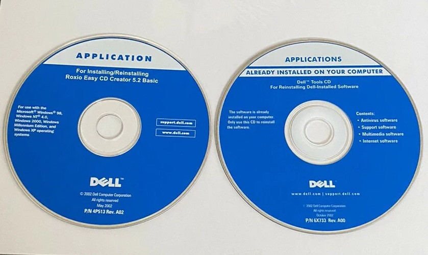 Dell Application Installing Roxio Easy CD Creator 5.2 Basic P/N: 4P513 &6X733