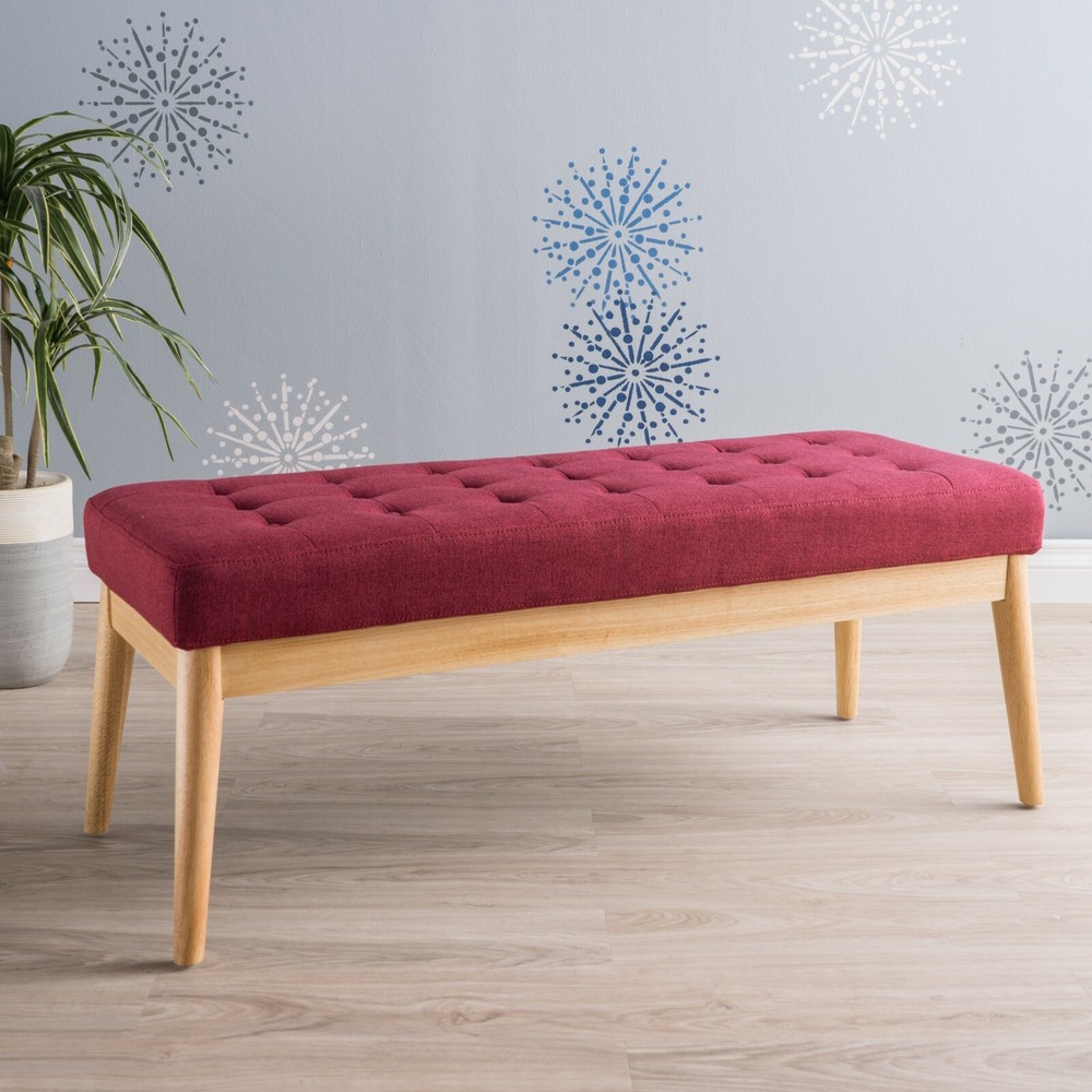 Anglo Modern Mid-Century Fabric Bench