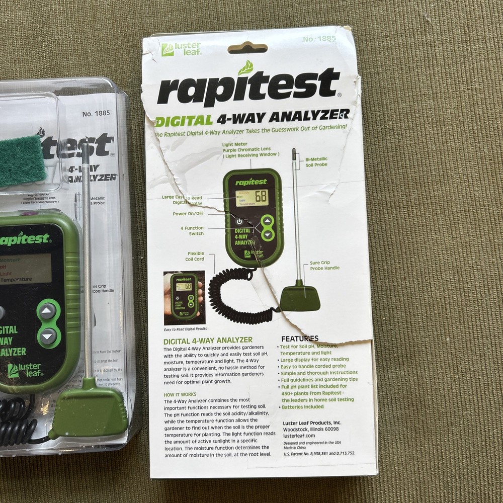 Rapitest 4 Way Digital Soil Analyzer pH Moisture Light Temperature Tester