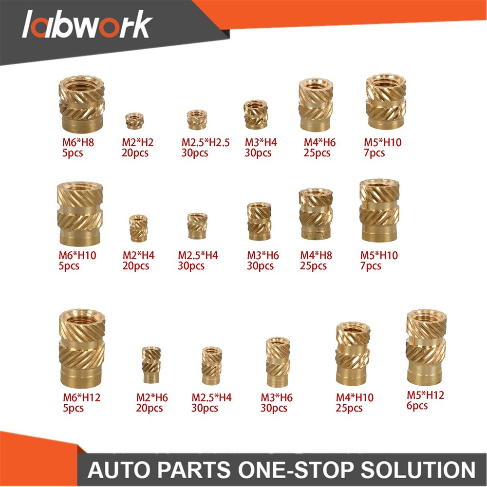Labwork 350Pcs Threaded Inserts M2-M6 Female Thread Metric Knurled Nuts